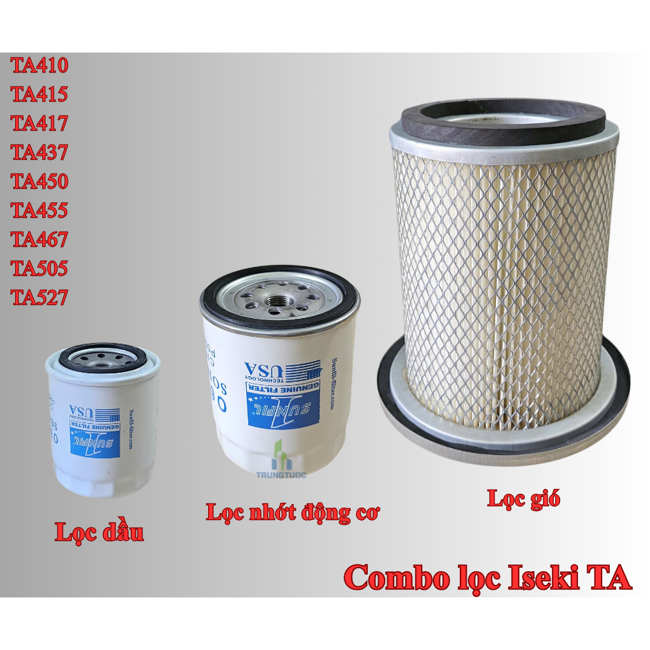 Iseki Filter Combo TA410 TA415 TA417 TA437 TA450 TA455 TA467 TA505 TA527 | กรองน้ํามันเครื่อง + กรอง