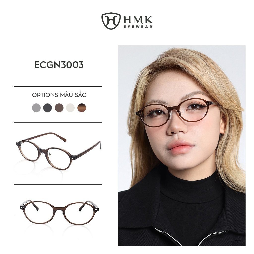 2YK Vintage HMK แว่นตาคลาสสิกรูปไข่แฟชั่นพลาสติกคุณภาพสูง Close-Up - ECGN3003