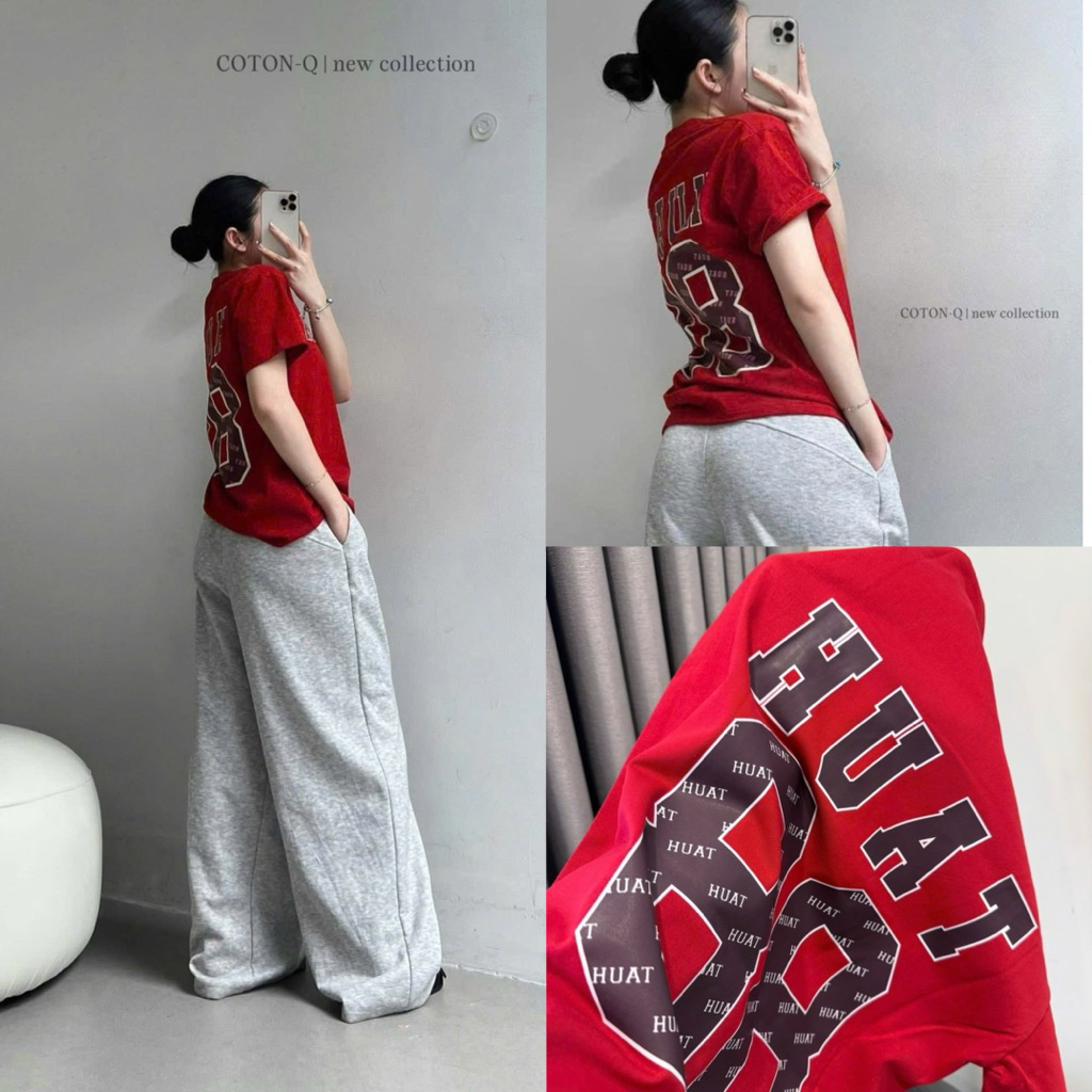 A505-เสื้อยืดสีแดงคอ Rich 88