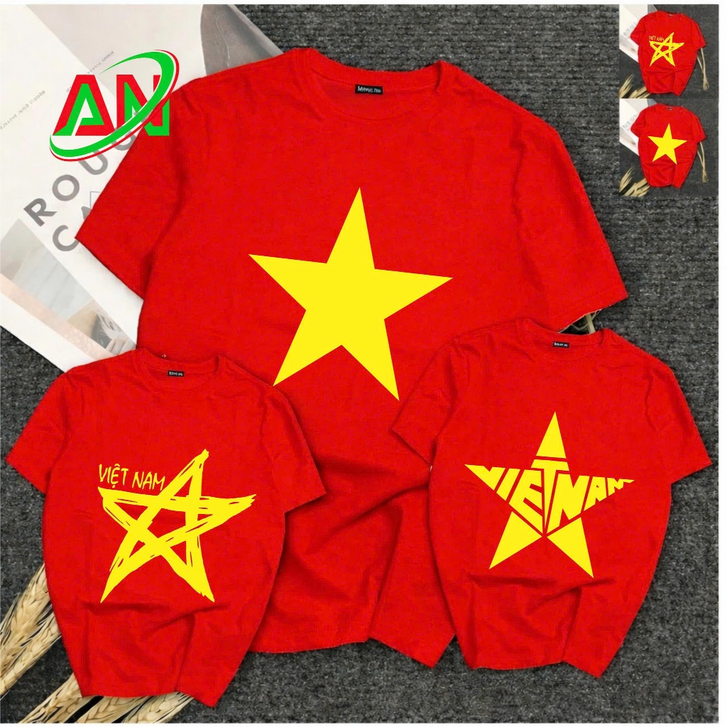 ใหญ่ ซซี่ ธงสีแดงเสื้อดาวสีเหลืองขนาดใหญ่เสื้อดาวสีเหลืองเด็กผู้ใหญ่-เสื้อผ้าฝ้ายที่สวยงาม