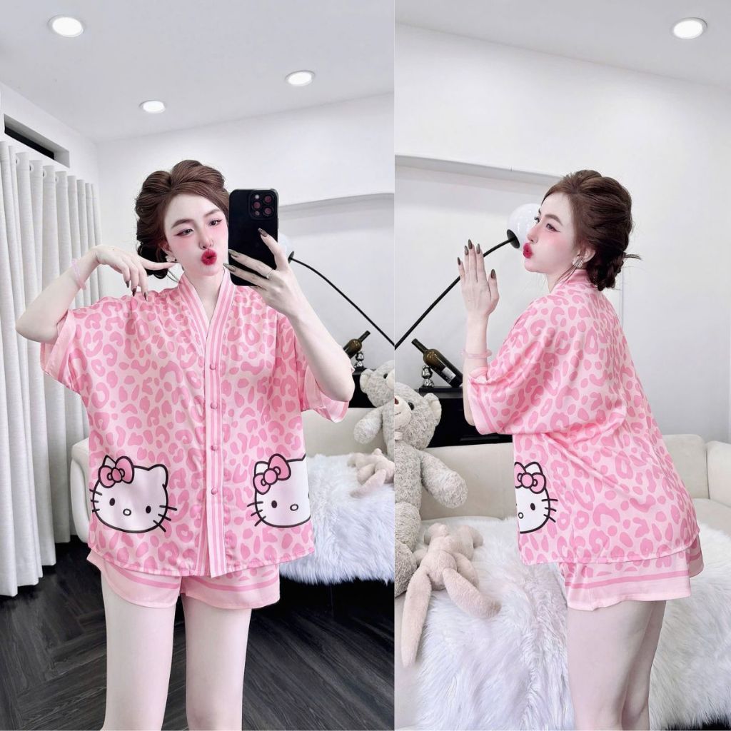M39 MIKY Y-คอชุดนอนขนาดใหญ่,นุ่มและน่ารัก 3D พิมพ์ผ้าไหมละตินชุดนอนขนาดใหญ่ 1 < 70KG