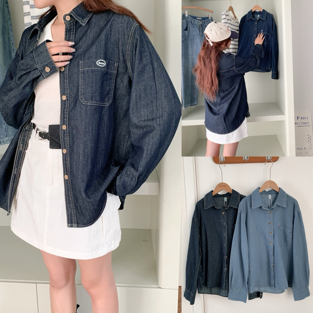 Zinnia/เสื้อยีนส์กระเป๋าปักคุณภาพดี 6636.39.26
