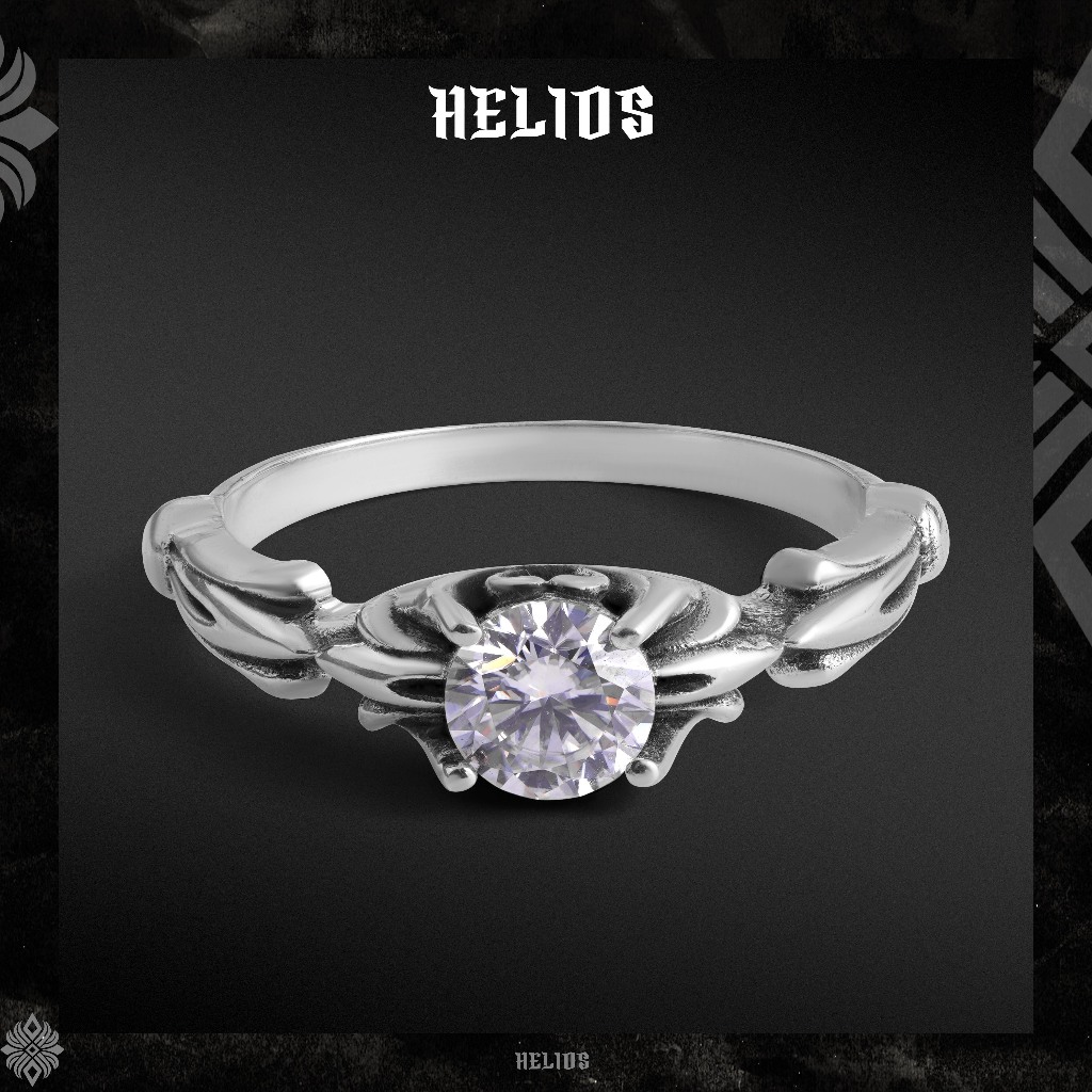 แหวนเงินผู้หญิง S925 Ripple Helios สีดําเงิน Vlt