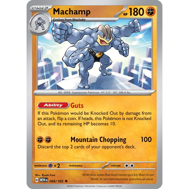 POKÉMON [Pokemon EN Card] Machamp 068/165 Pokemon 151 (MEW) Holo