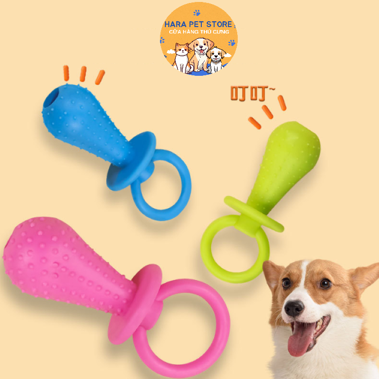 ของเล่นทําความสะอาดฟันสุนัขรูปเหมือนหัวนมและกระดูกทําจากพลาสติก TPR - Hara Pet Store
