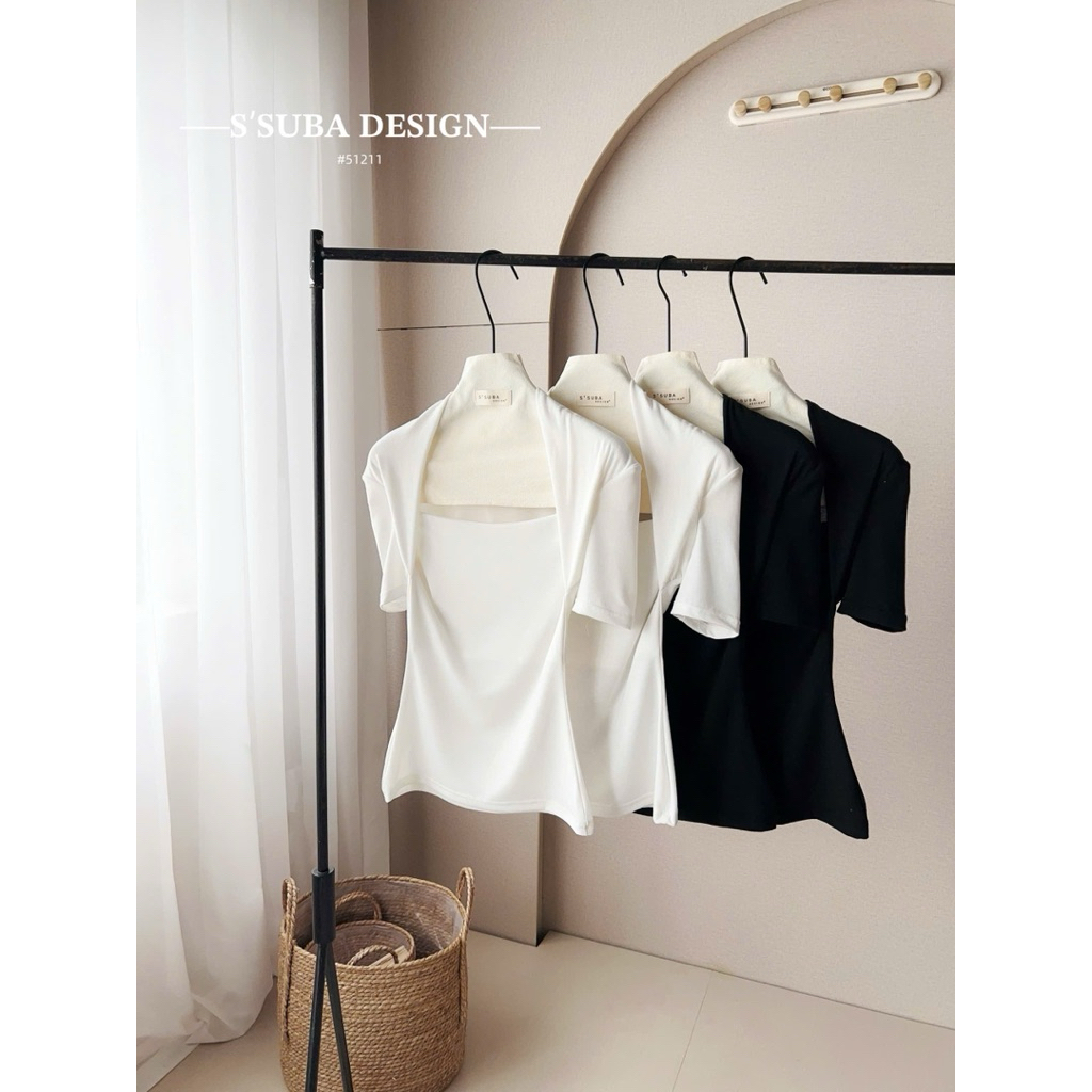 TKL1 51211 Super pretty V1 เสื้อยืดแขนสั้นคอเหลี่ยมบาง (25/02)