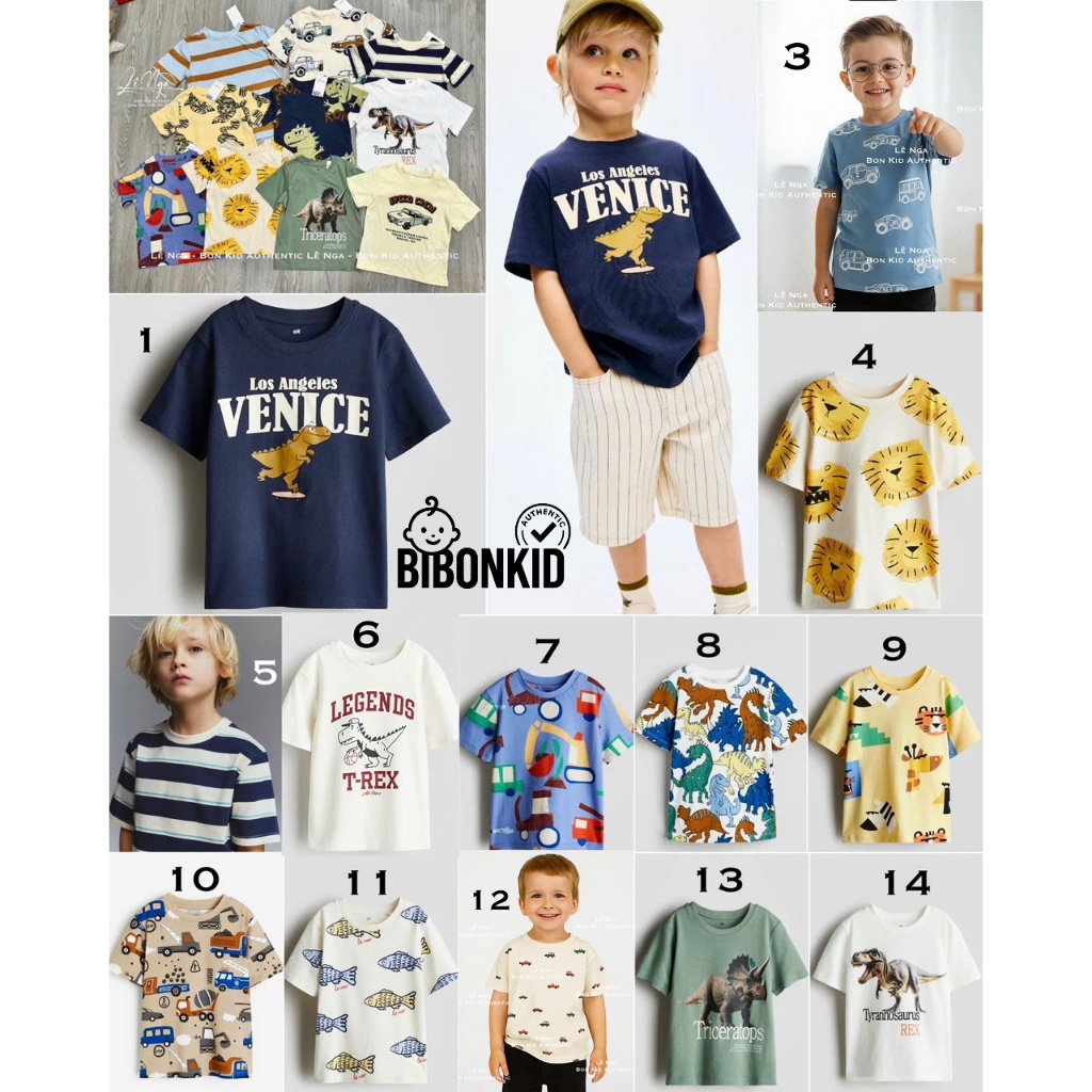 [Bibonkid] HM US/UK เสื้อยืดเด็กขายปลีก ไซส์ตั้งแต่ 1.5-2y ถึง 8-10y