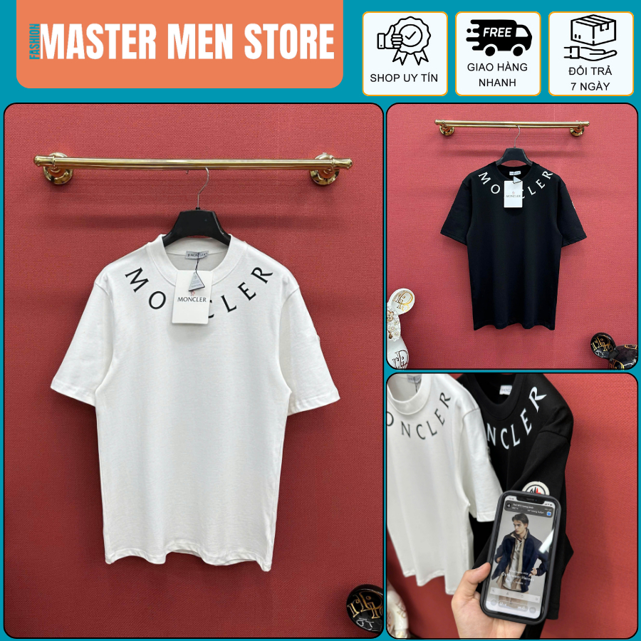 เสื้อยืด Mon-Clet พร้อมชิป NFC สวยมาก ปักลายตัวอักษรกลม ผ้าคอตตอนเนื้อนุ่ม