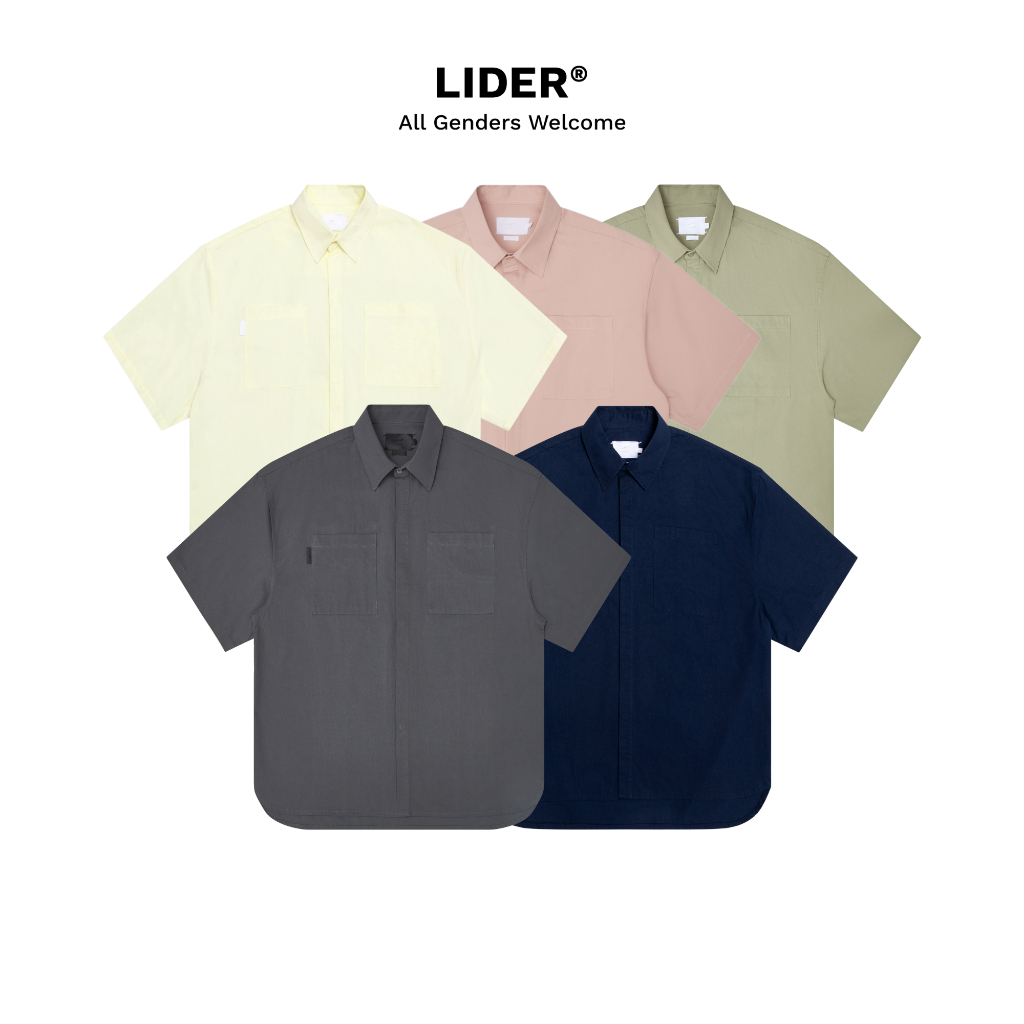 เสื้อเชิ้ตแขนสั้น Boxy Unisex ปักโลโก้ LIDER OFF DUTY BOXY SHIRT