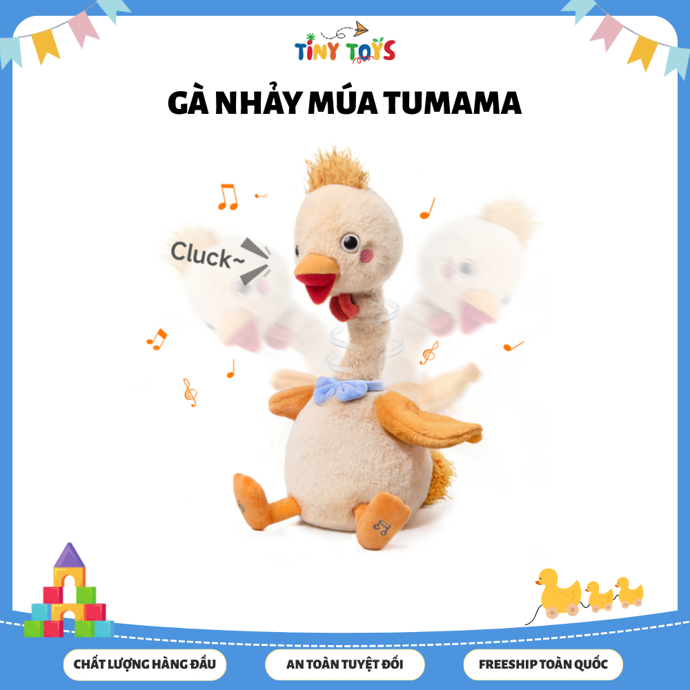 ของเล่นไก่เต้น Tumama อัจฉริยะ - ของเล่นจิ๋ว ของเล่นบันทึกเลียนแบบด้วยเสียง ปีกกระพงแสนสนุก (TM296)