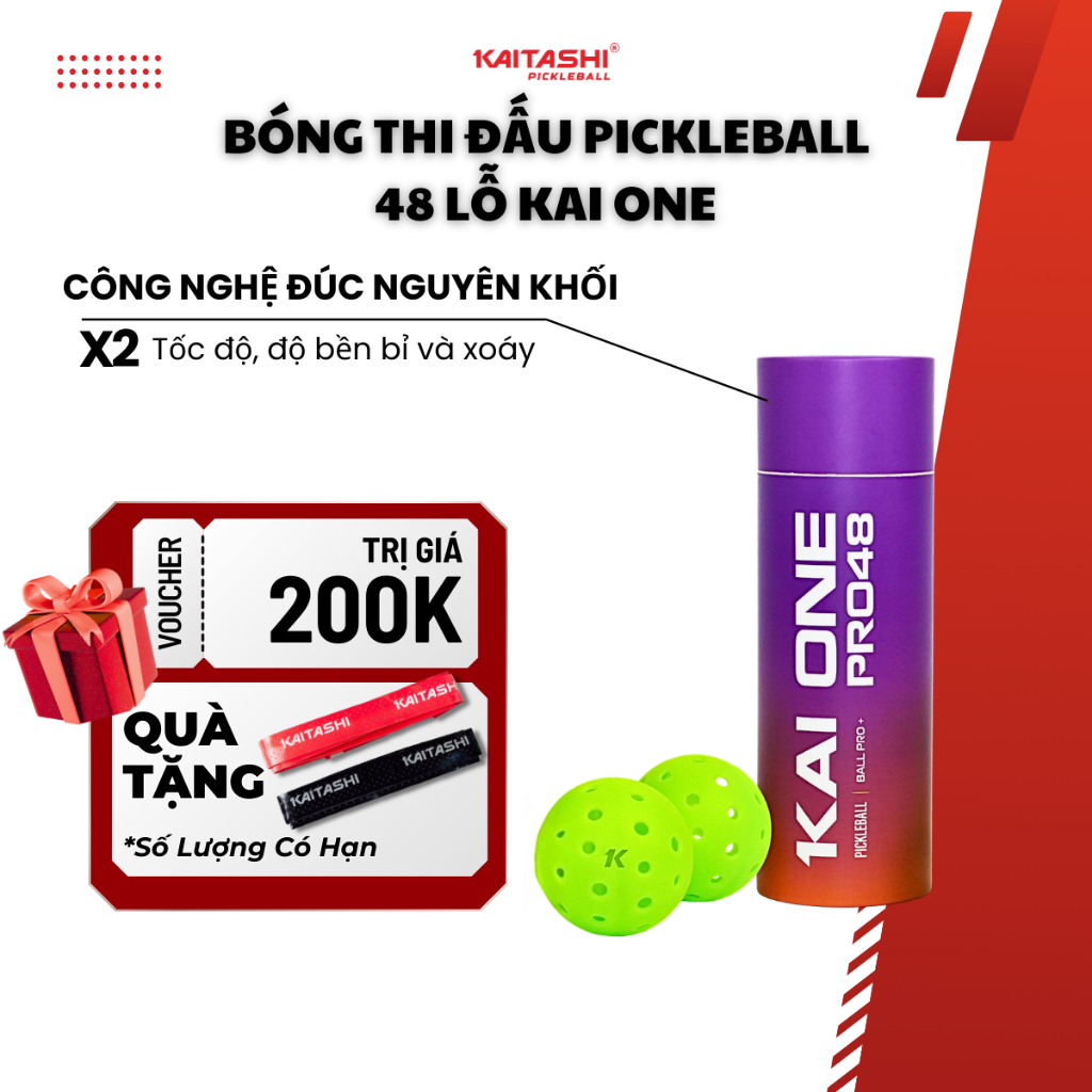 Kai One 48 Hole competition pickleball ball - มาตรฐานสากล - เด้งมั่นคง เหมาะสําหรับการเล่นทุกระดับ