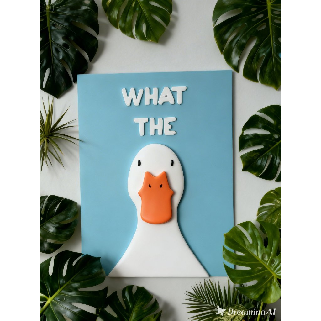LUUS - ภาพวาด WHAT THE DUCK | ภาพวาดเรซิ่นพิมพ์ลาย 3 มิติตกแต่งโดปามีน