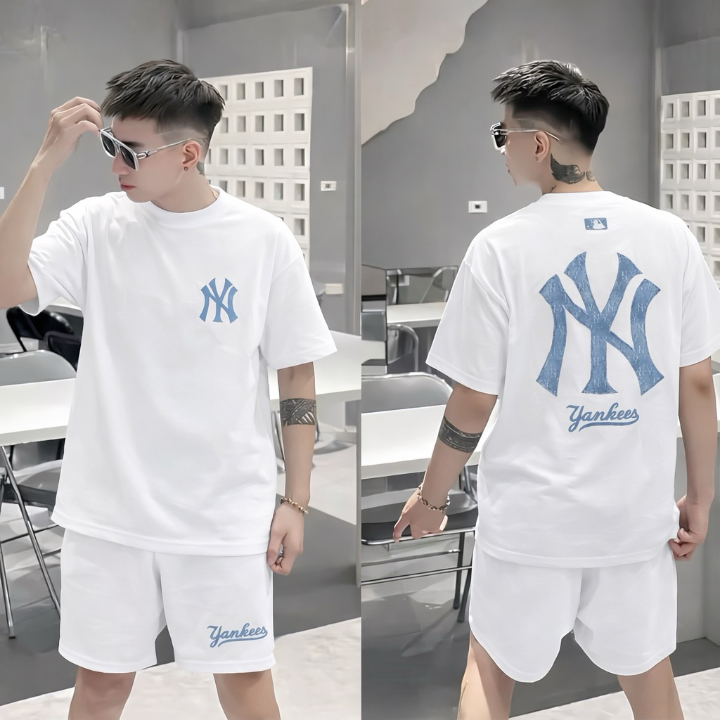เสื้อยืดโลโก้ NY หลวม Unisex – เสื้อยืดผู้ชายและผู้หญิง Streetwear -ny in Yankees
