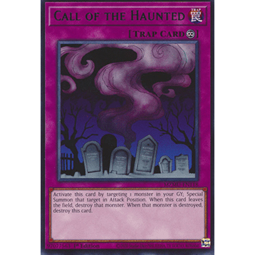 [Yugioh Funny Shop] การ์ด 1 ใบ MZMU-EN118 Call of the Haunted (V.1 - หายาก)