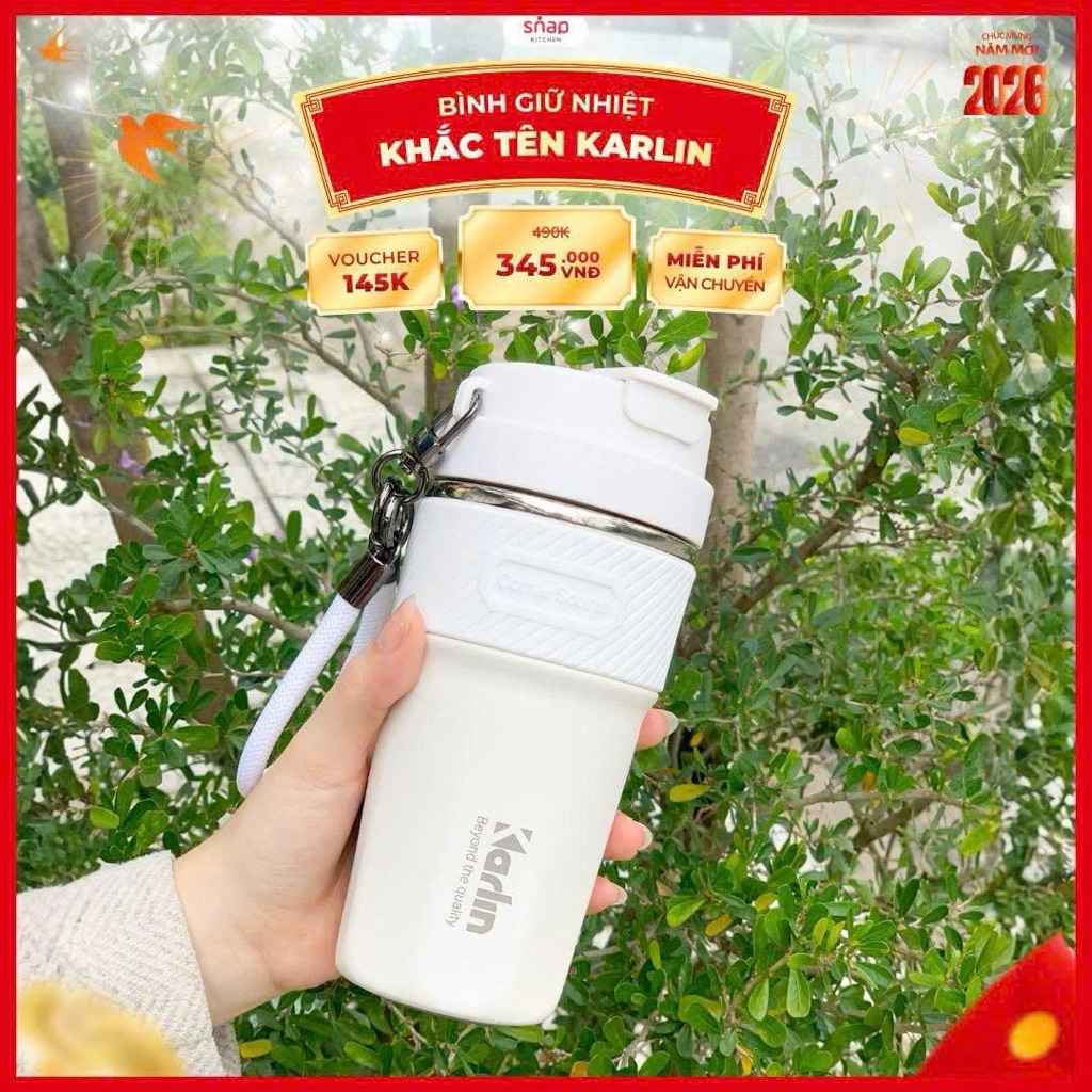 คาร์ลิน กระติกน้ําร้อนสแตนเลส 316 เคลือบเซรามิก