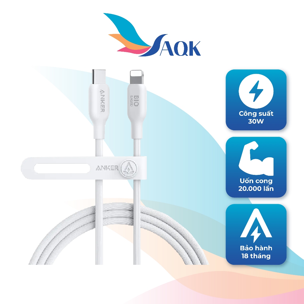 สาย USB Type-C to iP Anker 542 TPE 30W 0.9m A80B1/1.8m A80B2 - สินค้าของแท้