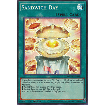 [Yugioh Funny Shop] การ์ด 1 ใบ MZMU-EN056 Sandwich Day - SR