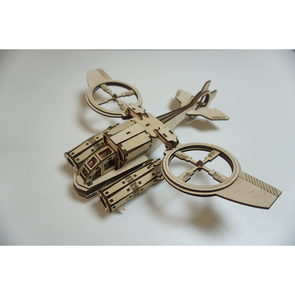 HDLaser 3D ประกอบ DIY เครื่องบินไม้รุ่น – ปริศนาไม้สําหรับตกแต่งโต๊ะ HDF007(34x30x8 ซม.)