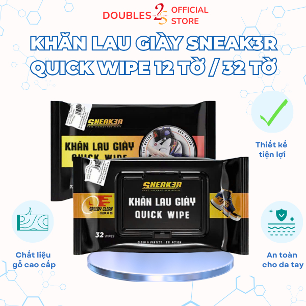 SNEAK3R QUICK WIPES ทําความสะอาดรองเท้าเร็วสุด WIPES 12 แผ่น / 32 แผ่น - DOUBLES 2SSHOP