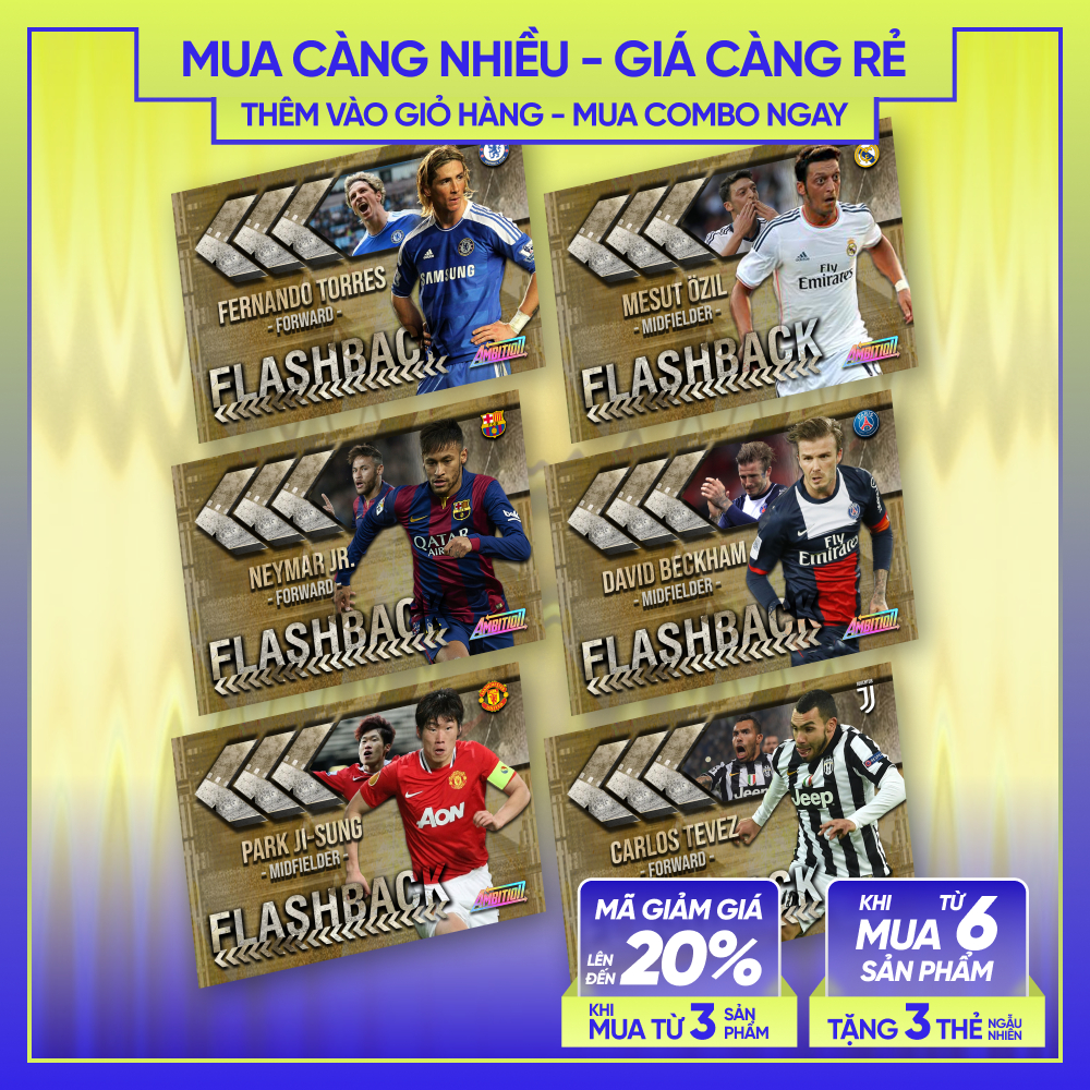 20-21 FLASHBACK | การ์ดนักฟุตบอล SKYLLECTA | Tevez David Beckham Fernando Torres Özil Neymar Park Ji