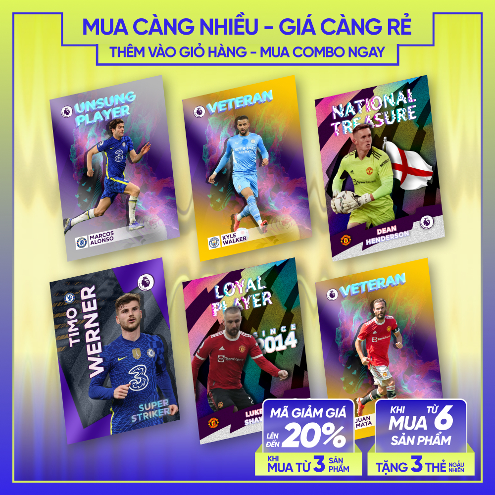 21-22 EPL ALLSTARS | การ์ดนักฟุตบอล SKYLLECTA | Alonso Walker Henderson Mata Luke Shaw Werner S3