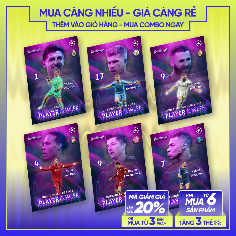 ผู้เล่นที่ 21-22 ของ THE WEEK | การ์ดนักฟุตบอล SKYLLECTA | Messi Ronaldo Vinicius Salah Mbappe Court