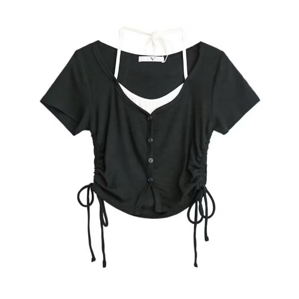 LOVITY KL3 เสื้อครอปยืดมีสายเดี่ยว