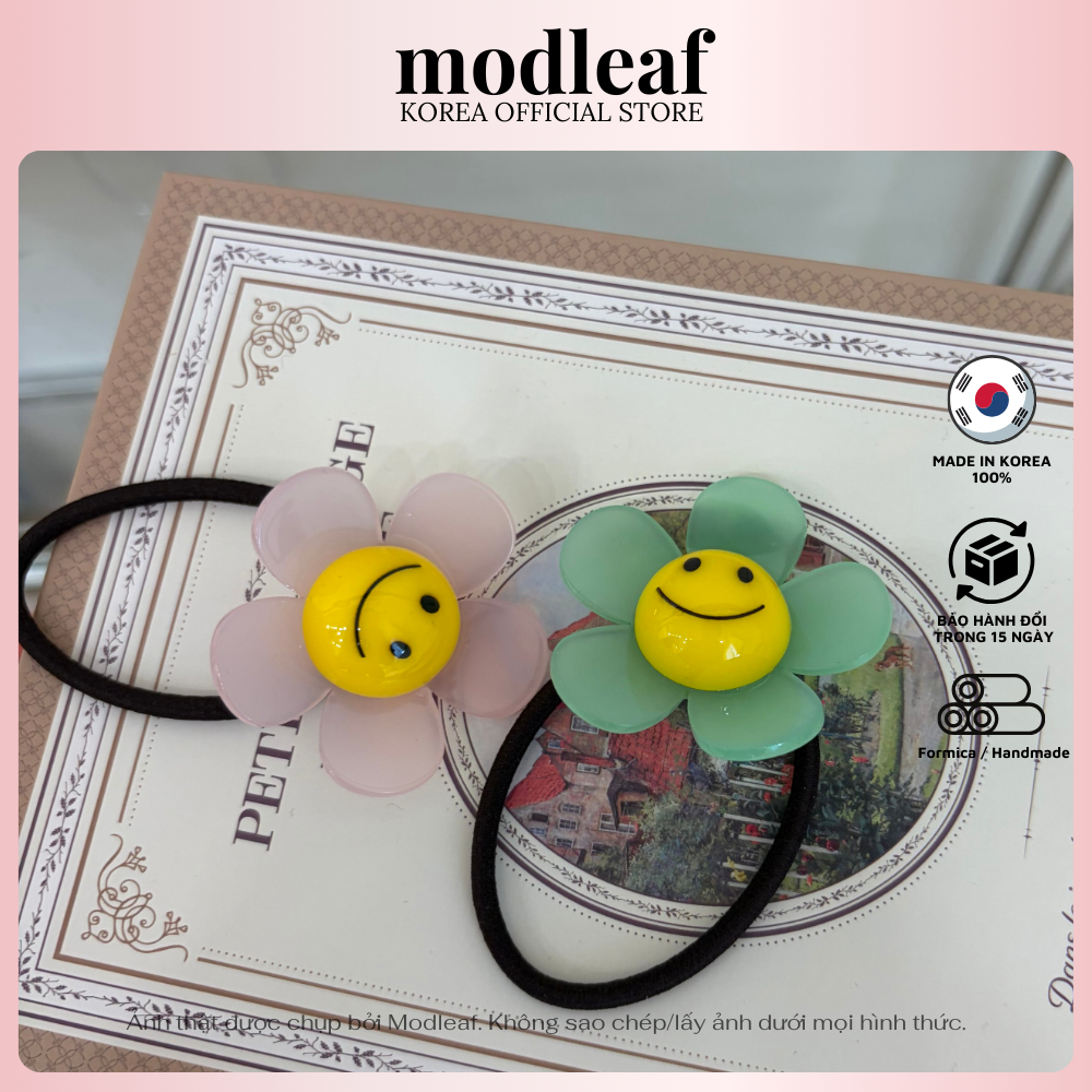 Formica Modleaf Smile Daisy Hair Tie เกาหลีพาสเทลหน้ายิ้มดอกไม้ Hair Tie