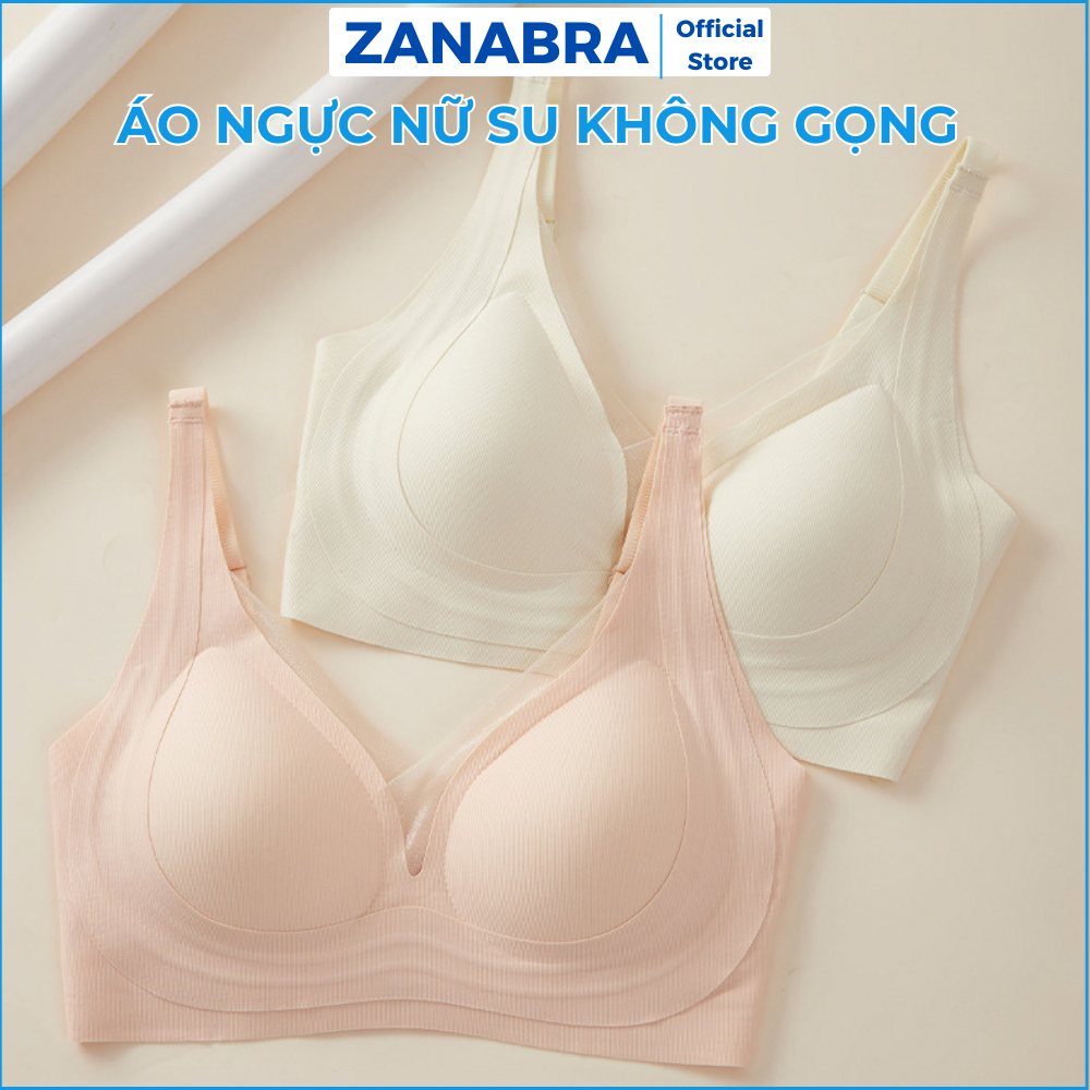 เสื้อชั้นในสตรีคอวีคัพเบาะบางไม่มีขอบไม่มีขอบไม่มีขอบป้องกันกระดิก ZANABRA A2377