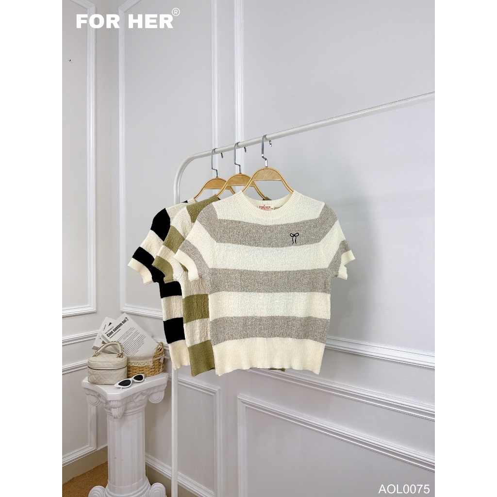 เสื้อสเวตเตอร์ลายทาง - AOL00751 AOL00752 AOL00753