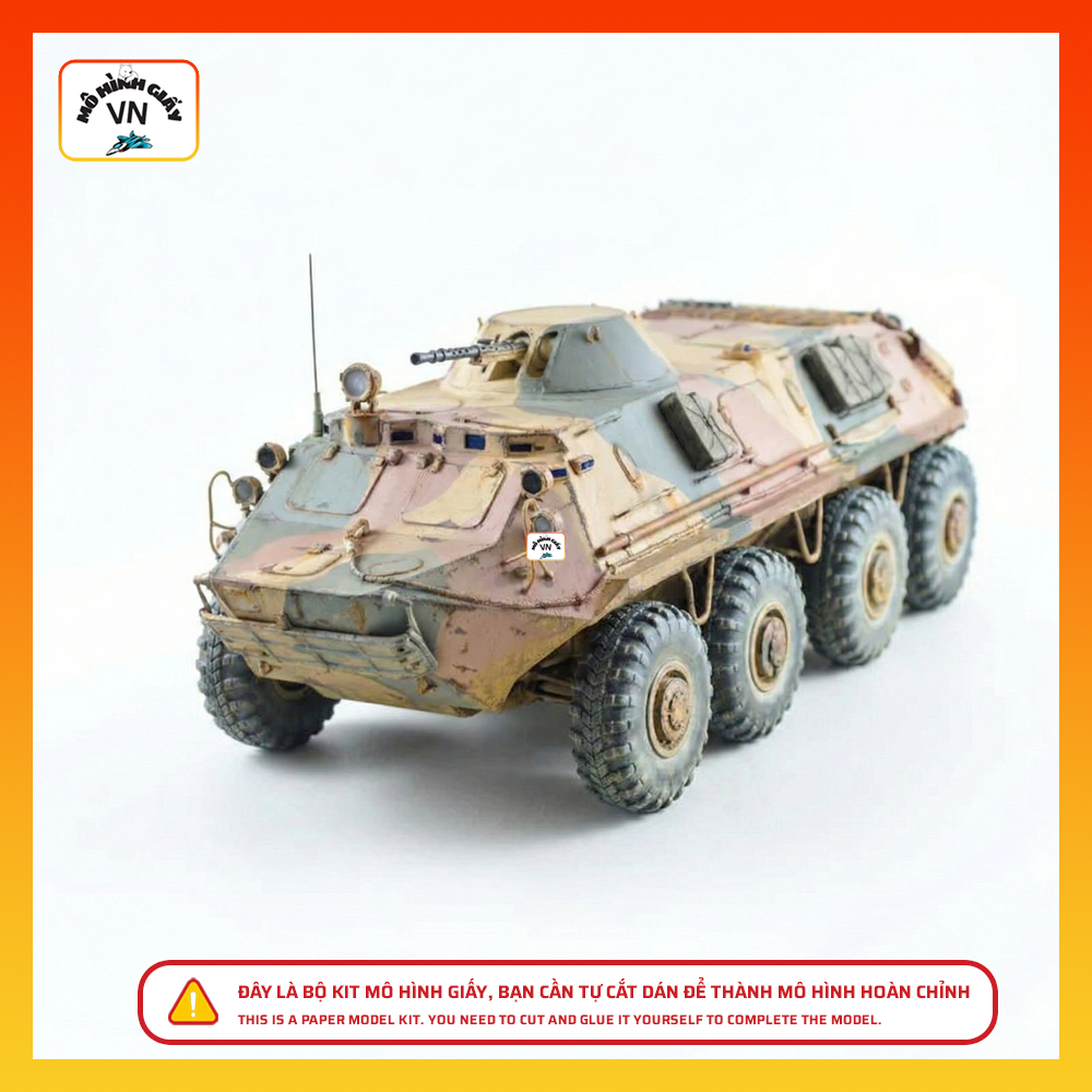 BTR-60PB Armored Military Vehicle Paper Model Assembly Kit, 1/36 Scale, วัสดุกระดาษคุณภาพสูง - Mohin