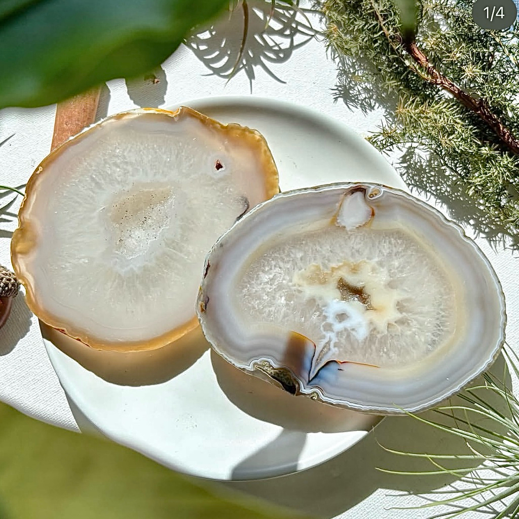 Druzy Agate Slices รวบรวมฮวงจุ้ย ตกแต่งบ้าน ฟอกอากาศ