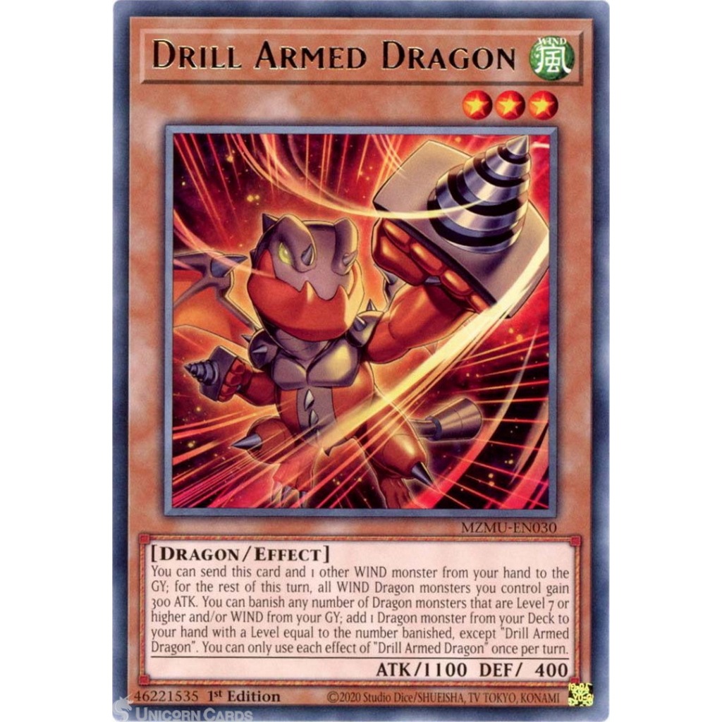 [KW2 Yugioh]* [EN-UK] การ์ด MZMU-EN030 Drill Armed Dragon : Rare 1st Edition
