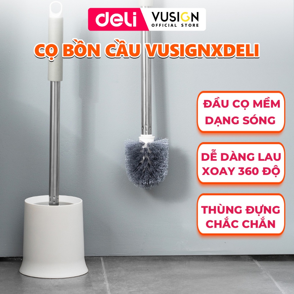 แปรงขัดห้องน้ํา Deli Vusign - แปรงขัดห้องน้ําพร้อมกระเป๋าถือและตะขอแขวน