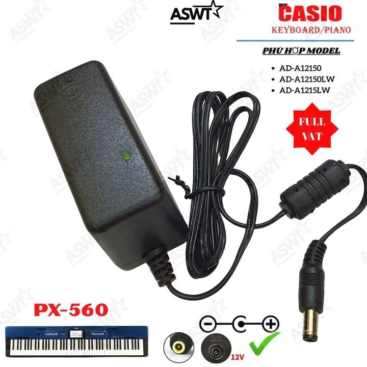 เครื่องชาร์จไฟสําหรับ Casio Piano PX-560 PX560 PX 560 12V K50 - 1 ปี อะแดปเตอร์ casio 12V