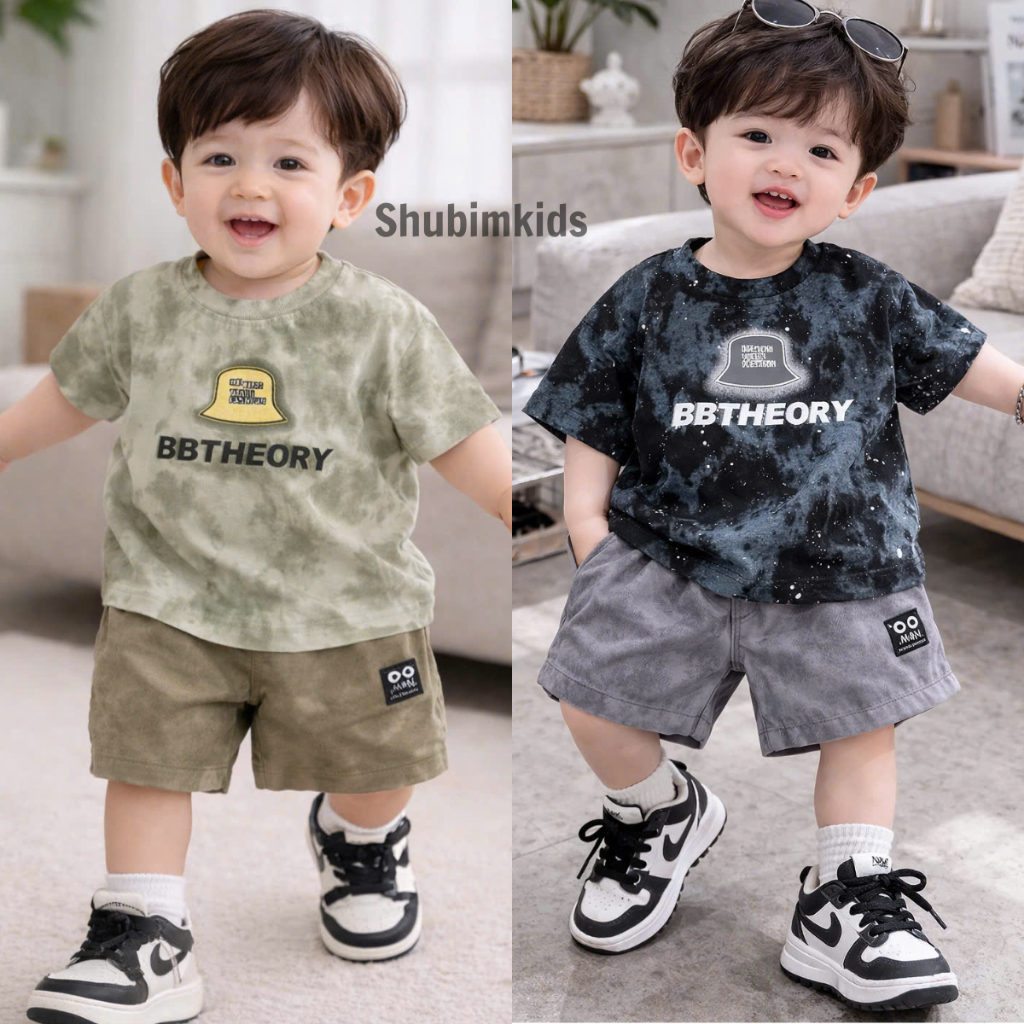 [Shubimkids-QCCC]- ST77 -BBTHEORY เสื้อผ้าแฟชั่นและมีสไตล์สําหรับเด็กผู้ชายออกไปข้างนอก