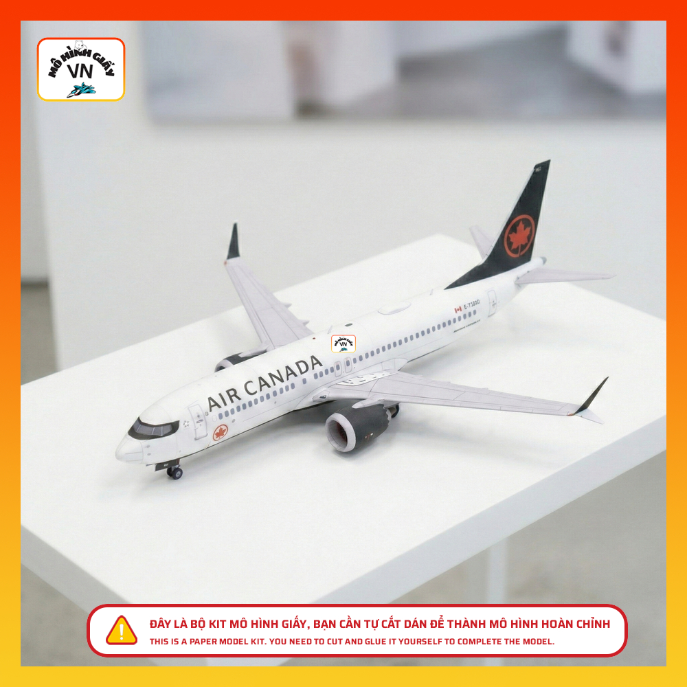 โบอิ้ง 737 Max 8 Air Canada Paper Model Assembly Kit 1/100 Scale High Quality Paper - MohinhgiayVN