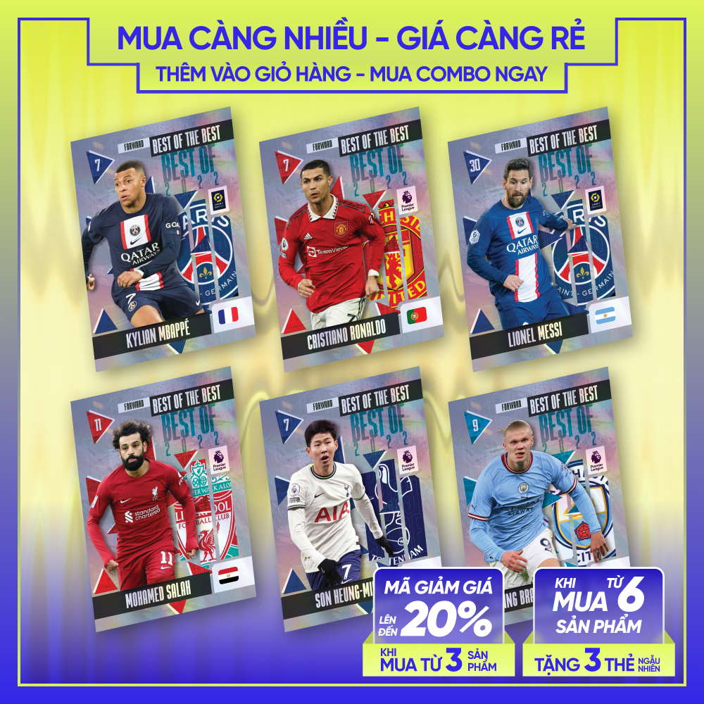 22-23 BEST OF THE BEST | การ์ดนักฟุตบอล SKYLLECTA | CR7 M10 Ronaldo Messi Mbappe Neymar De Bruyne Mo