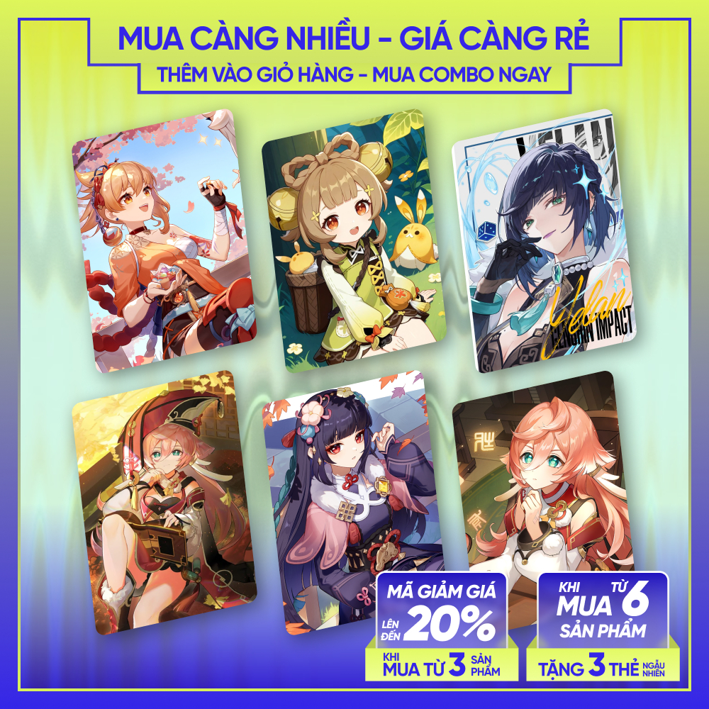 YANFEI YAOYAO YELAN YOIMIYA YUN JIN | การ์ดตัวละคร GENSHIN IMPACT | การ์ดมุม