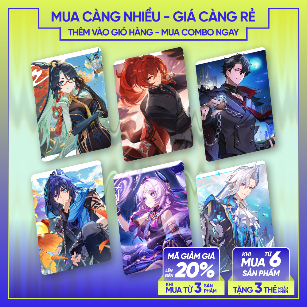 NEUVILLETTE WRIOTHESLEY DILUC CITLALI ORORON XIANYUN | การ์ดตัวละคร GENSHIN IMPACT | การ์ดมุม