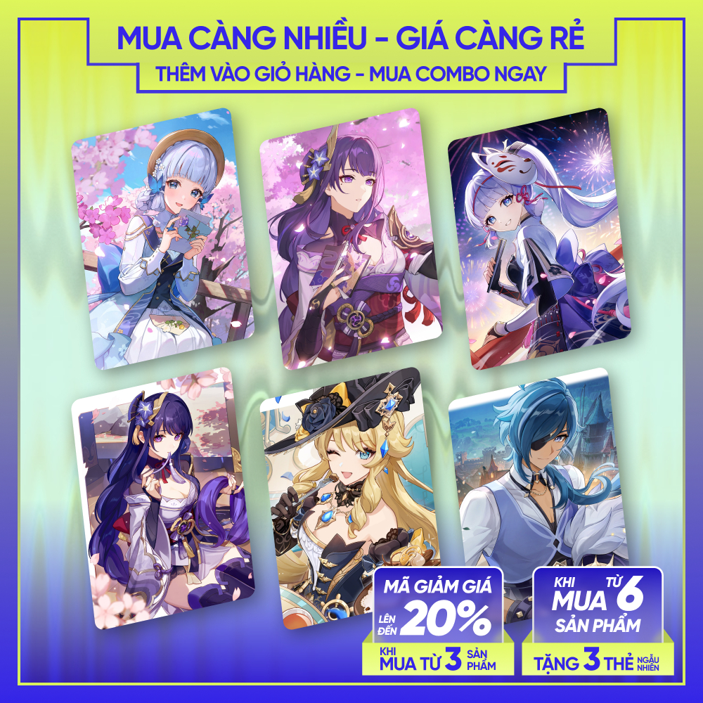 EI RAIDDEN SHOGUN AYAKA NAVIA KAEYA | การ์ดตัวละคร GENSHIN IMPACT | การ์ดมุม