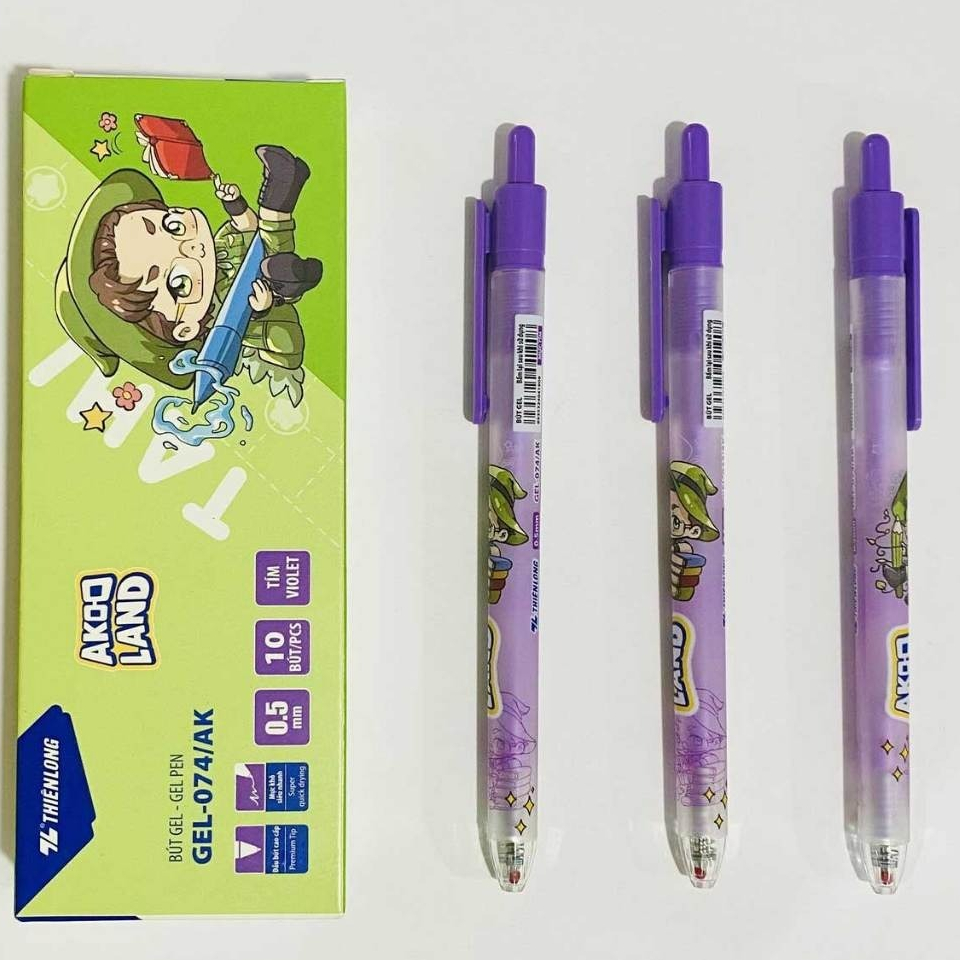 ปากกาเจลหมึกสีม่วง GEL-074/AK Thien Long nib 0.5mm