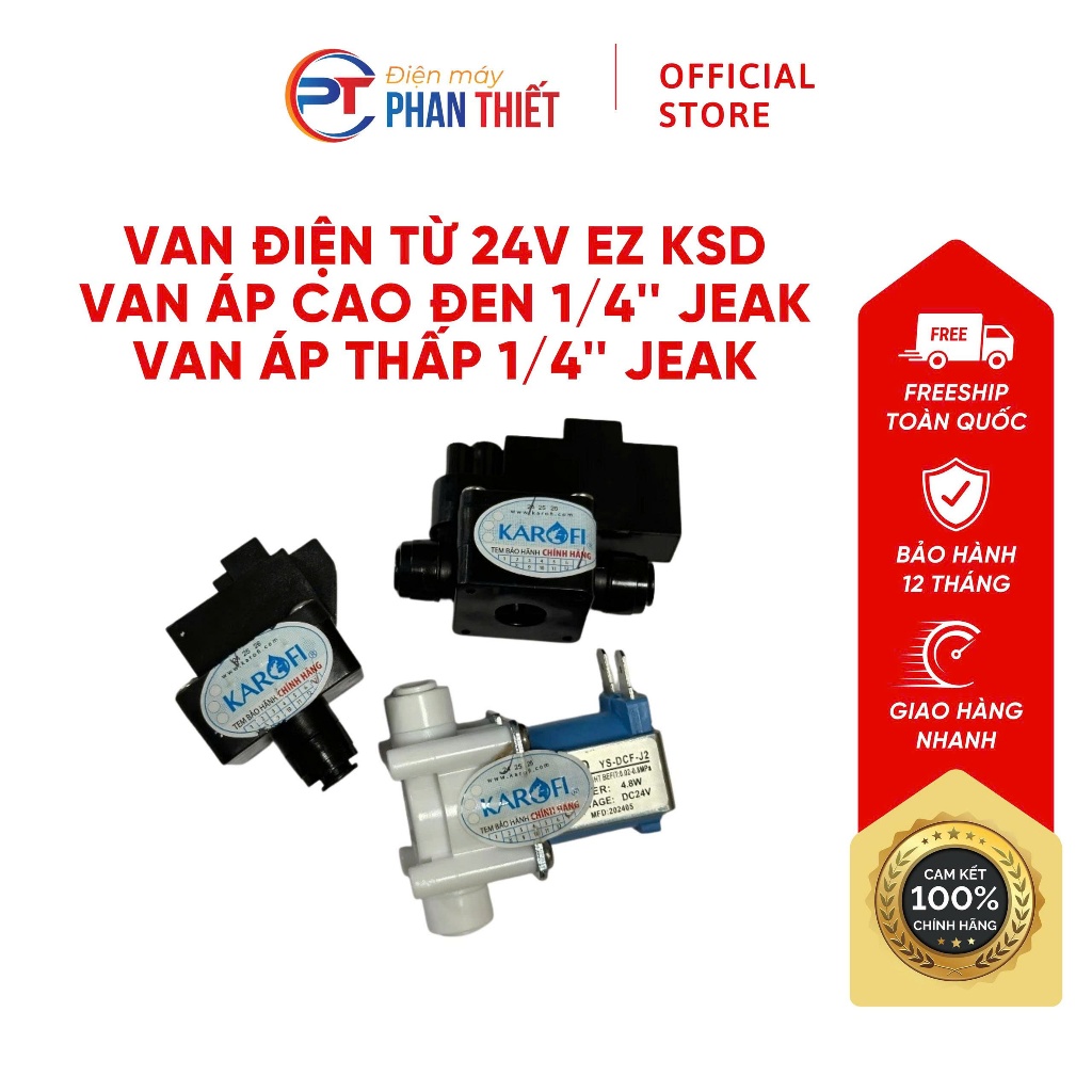 KAROFI 24V โซลินอยด์วาล์ว YS-DCF-J2 KSD / วาล์วแรงดันต่ํา EZ 1/4" JEAK / วาล์วแรงดันสูง EZ 1/4" JEAK