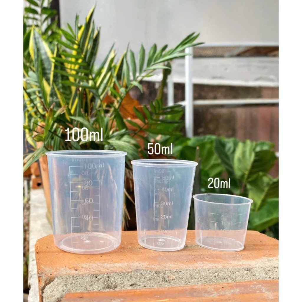 ถ้วยตวงขนาดเล็ก 20ml 50ml 100ml – ถ้วยตวงพร้อมแผ่นกั้นแบบใส