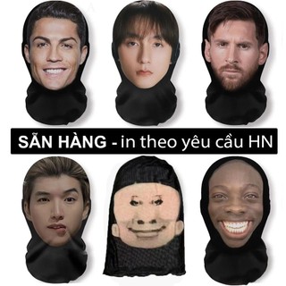 💥vietacc💥Mũ trùm đầu hình nhân vật nổi tiếng messi, ronaldo, ĐÌNH BẮC sơn tùng, jack, Hiếu thứ 2 , J97, SPEED. mặt nạ Co