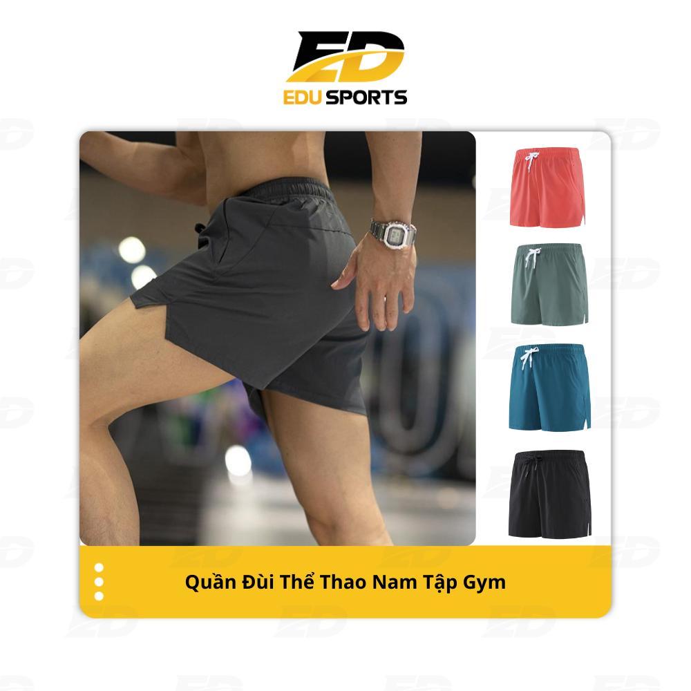 EDU SPORTS กางเกงขาสั้นกีฬาผู้ชาย กางเกงขาสั้น Drawstring Gym วิ่งสบาย QMN02