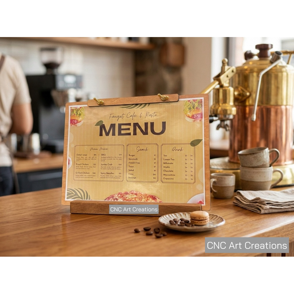 WOODEN TABLE MENU BOARD - กระดาษ INSTALLING EASY, COMPACT, MANY SIZES
