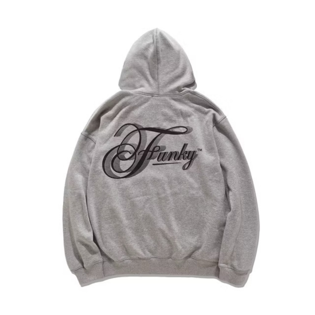 เสื้อฮู้ดสีเทาของ Funky town Pass