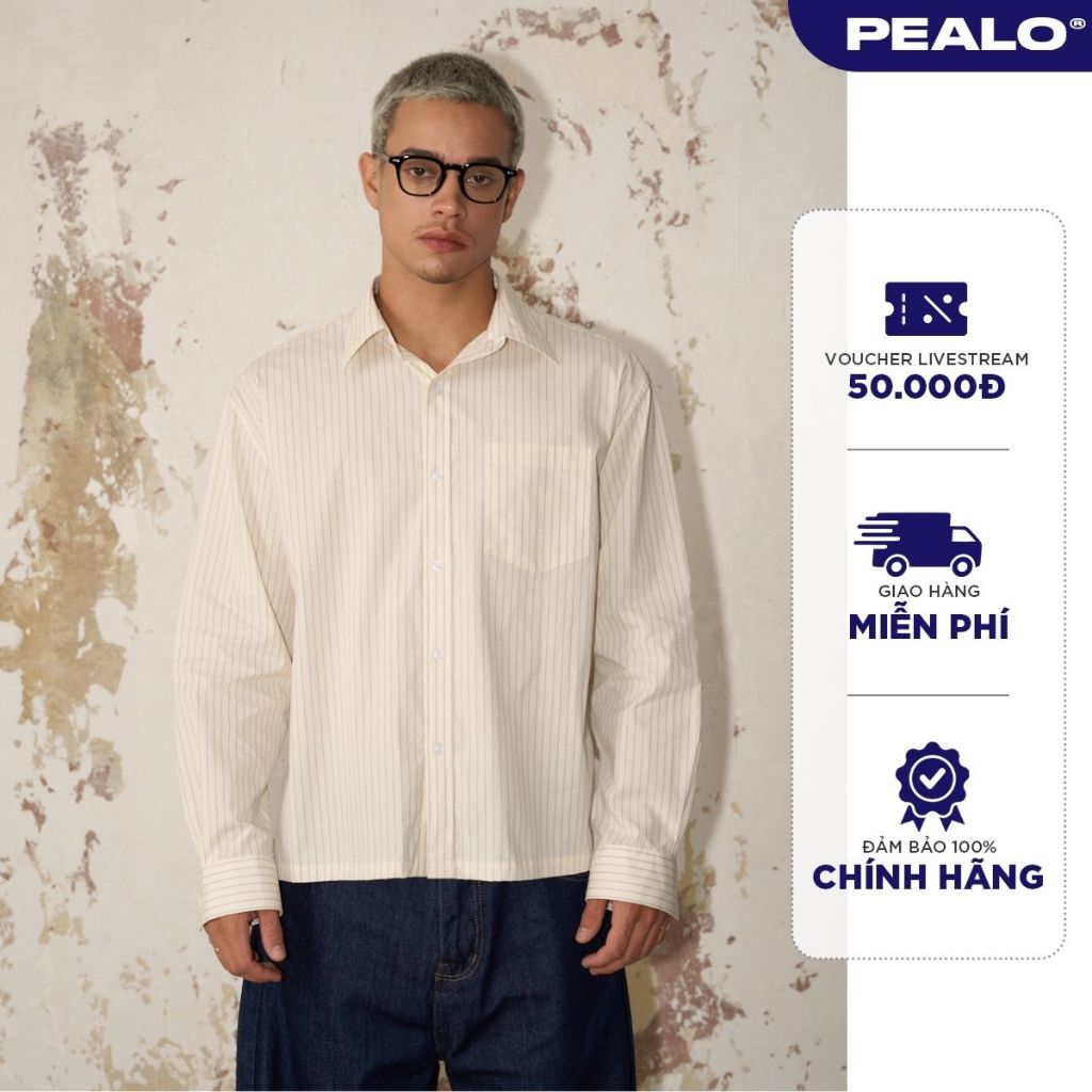 เสื้อเชิ้ตลาย PEALO ผ้าคอตตอนคุณภาพสูง นุ่ม โปร่ง - Harmony Shirt SPT4