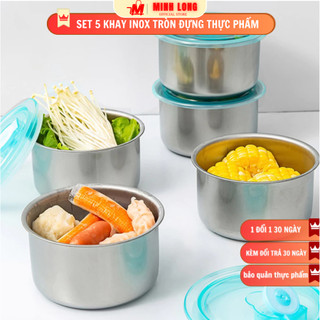 FREESHIP ⚡️ Set 5 hộp đựng thực phẩm giữ nhiệt Tròn ⚡️ Khay tròn đựng đồ ăn , Bát đựng thực phẩm có nắp đậy